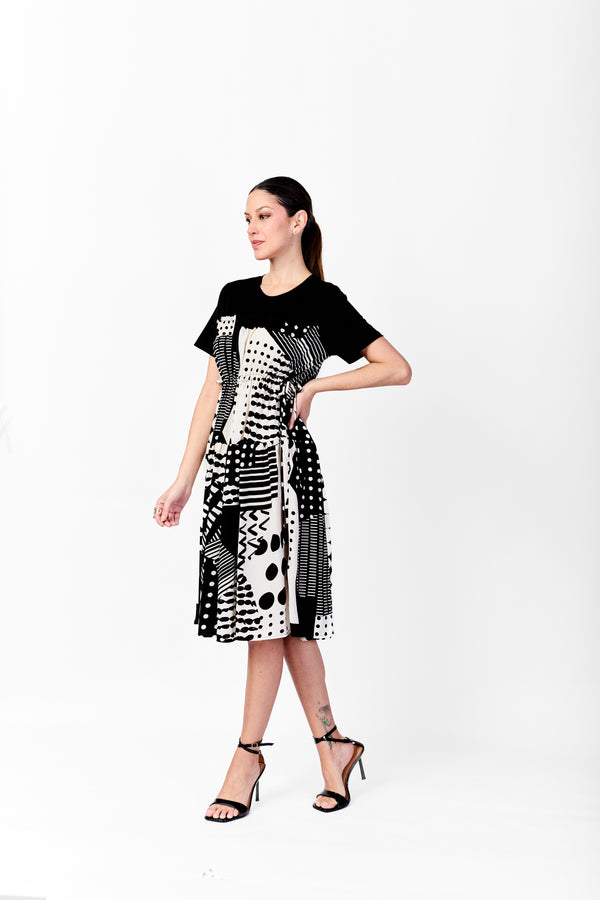 Gracia B&W Dots Dress